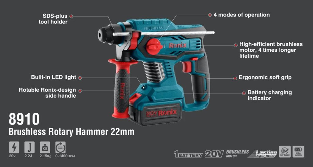 بتن کن شارژی رونیکس براشلس